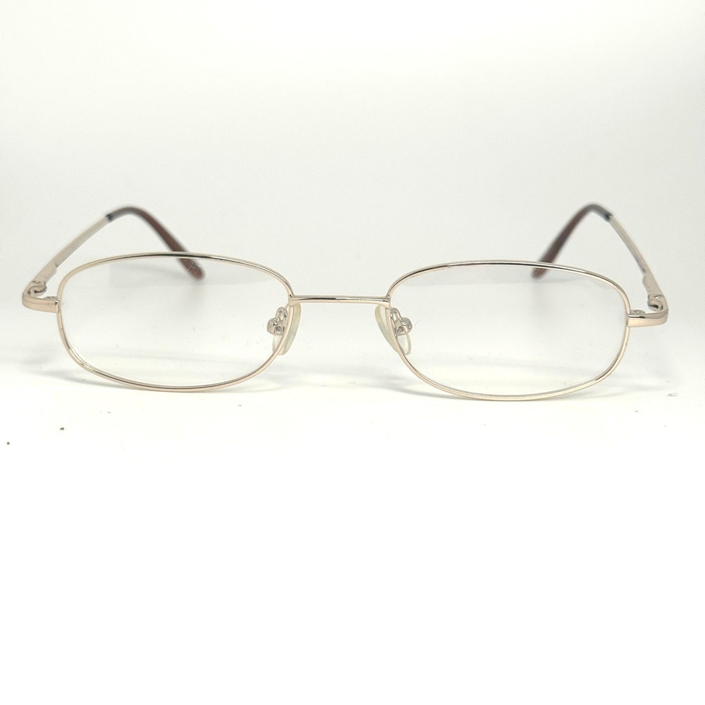 Gold‎ Oval Metal Eyeglass Frames S527 51-20-140 Vintage Style Glasses 22595